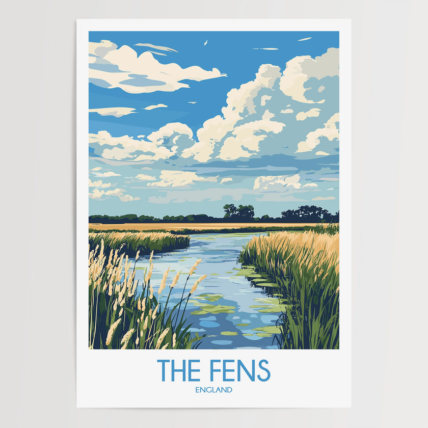 The Fens Modern Travel Poster