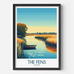 The Fens Retro Travel Illustration