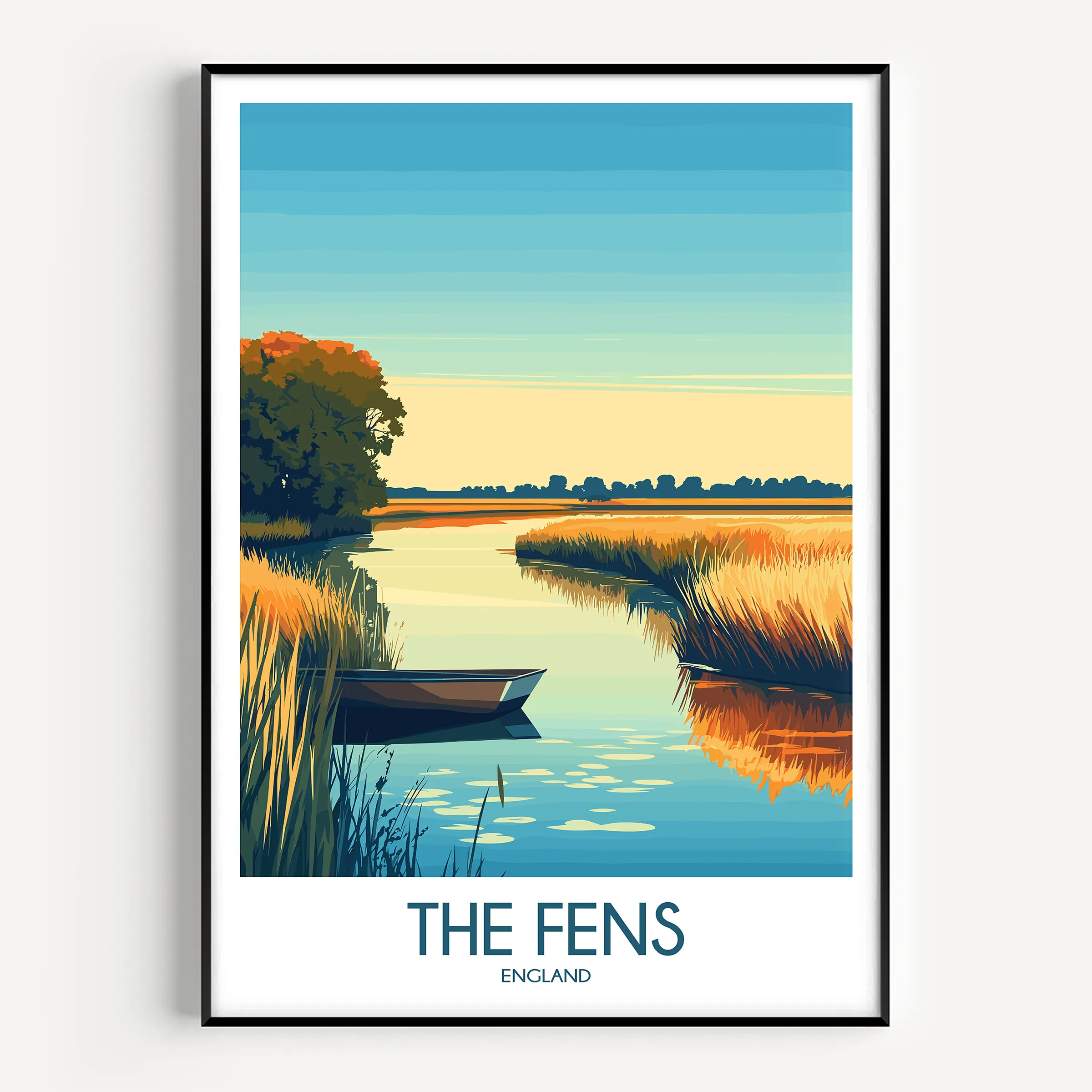 The Fens Vintage Style Print