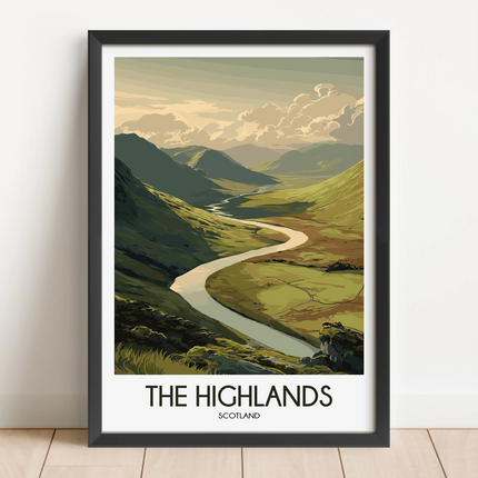 The Highlands Modern Travel Poster