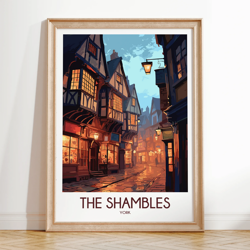 The Shambles Retro Travel Illustration