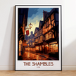 The Shambles Retro Travel Illustration