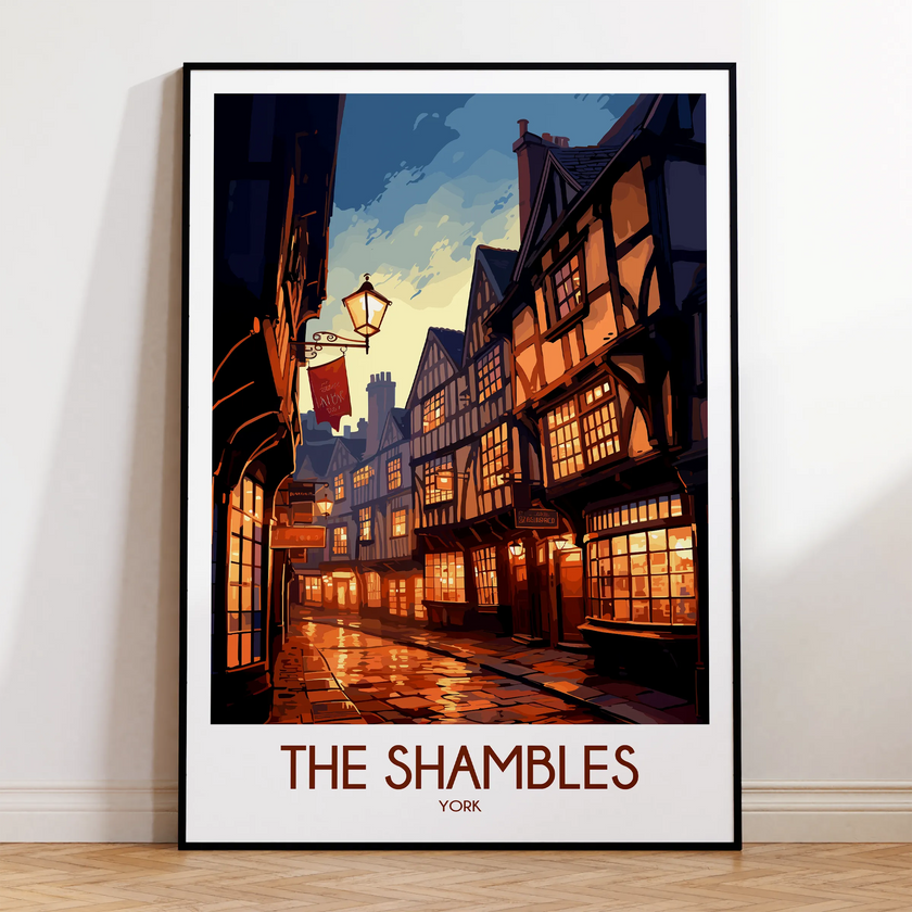 The Shambles Retro Travel Illustration