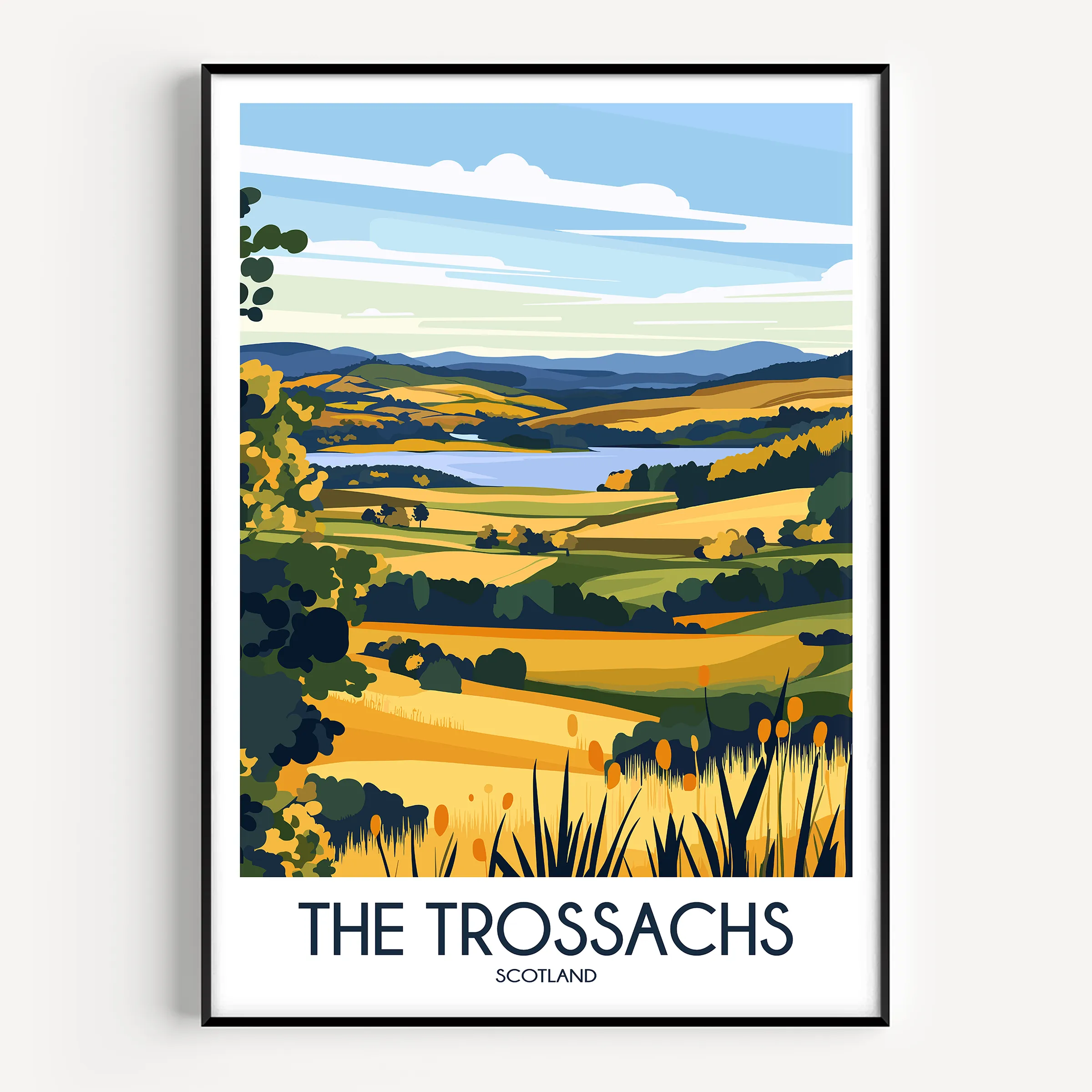 The Trossachs Retro Travel Illustration