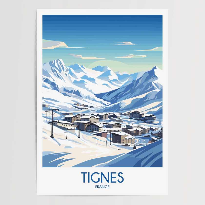 Tignes Modern Travel Poster