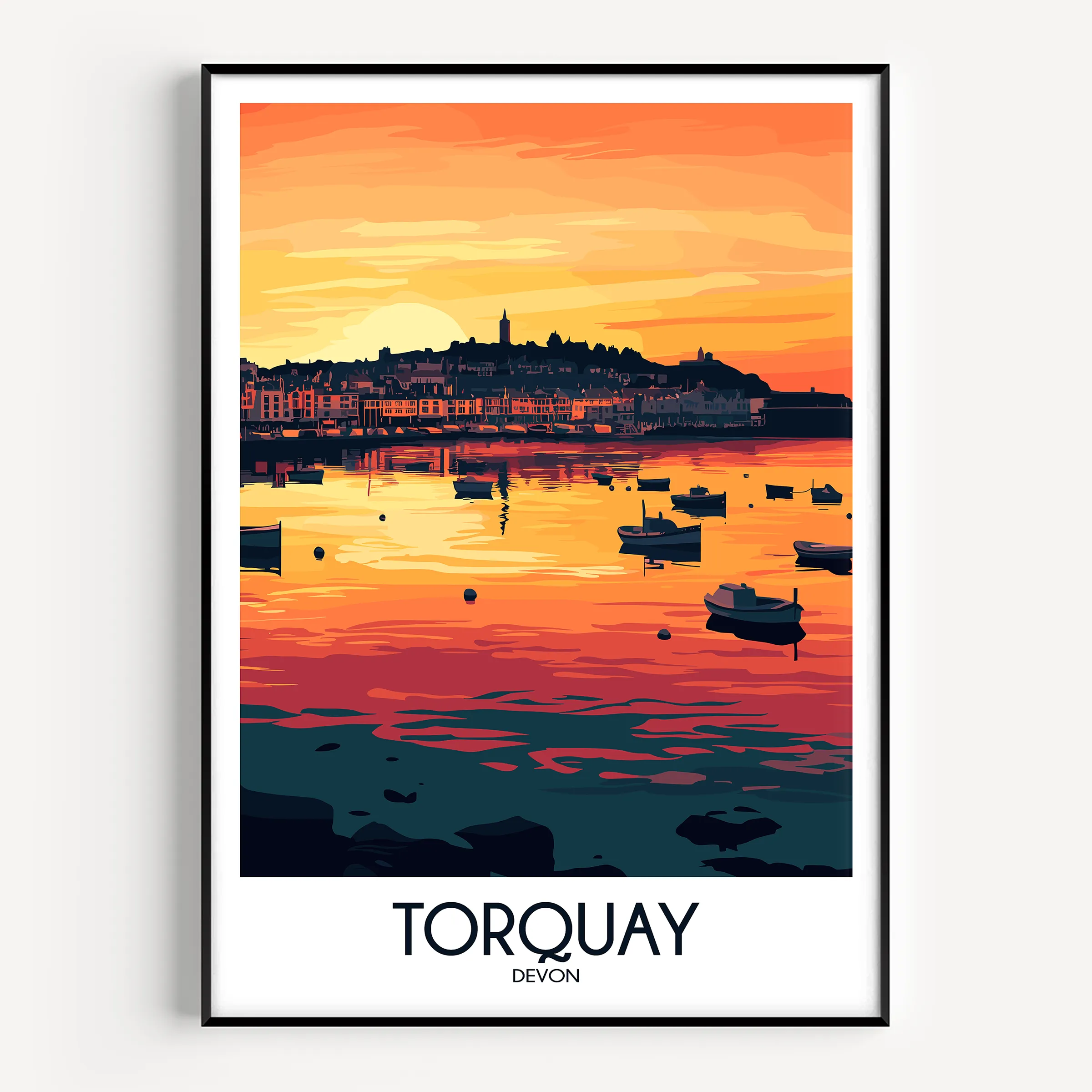 Torquay Retro Travel Illustration