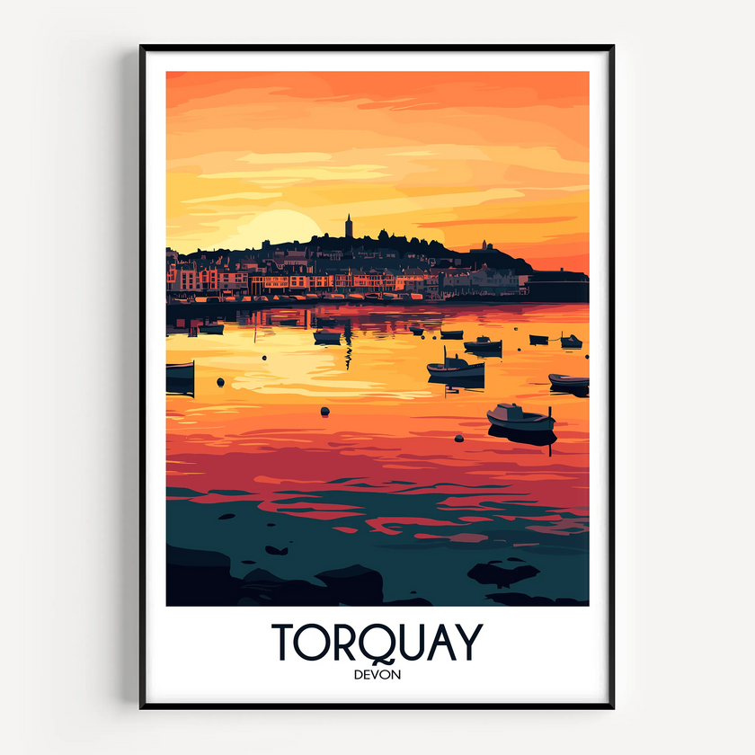 Torquay Retro Travel Illustration