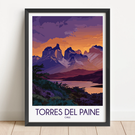 Torres Del Paine Modern Travel Poster