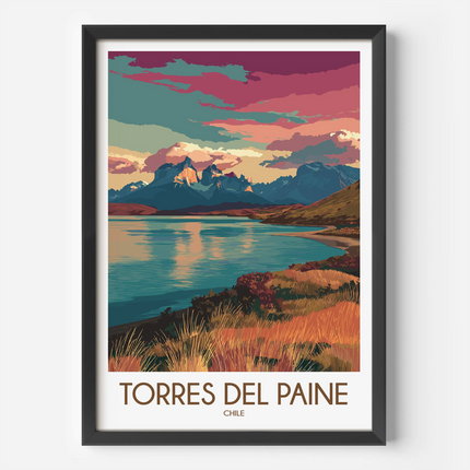 Torres Del Paine Modern Travel Poster