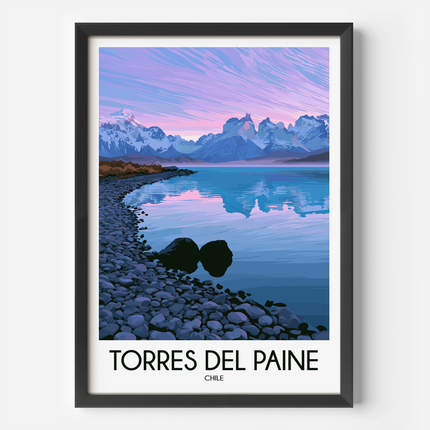 Torres Del Paine Scenic Landscape Art