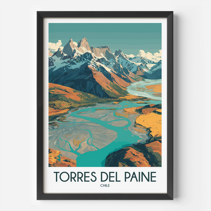 Torres Del Paine Scenic Landscape Art