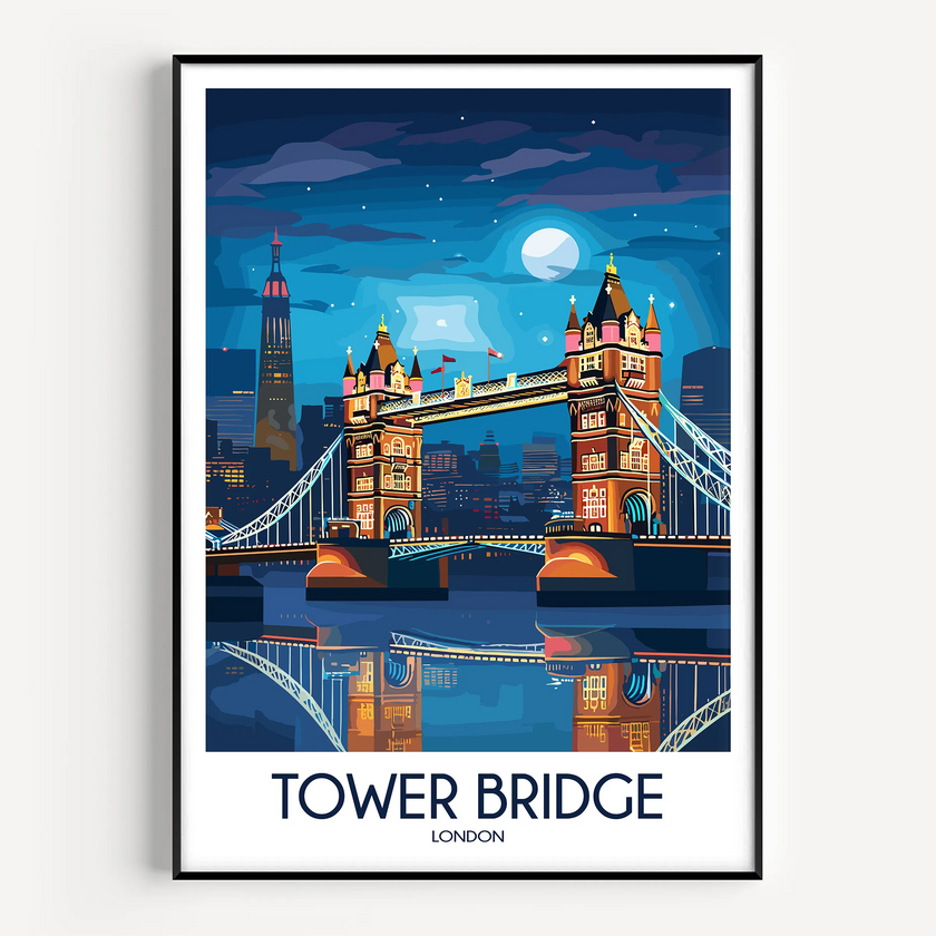 Tower Bridge Modern Travel Poster