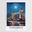 Tower Bridge Retro Travel Illustration