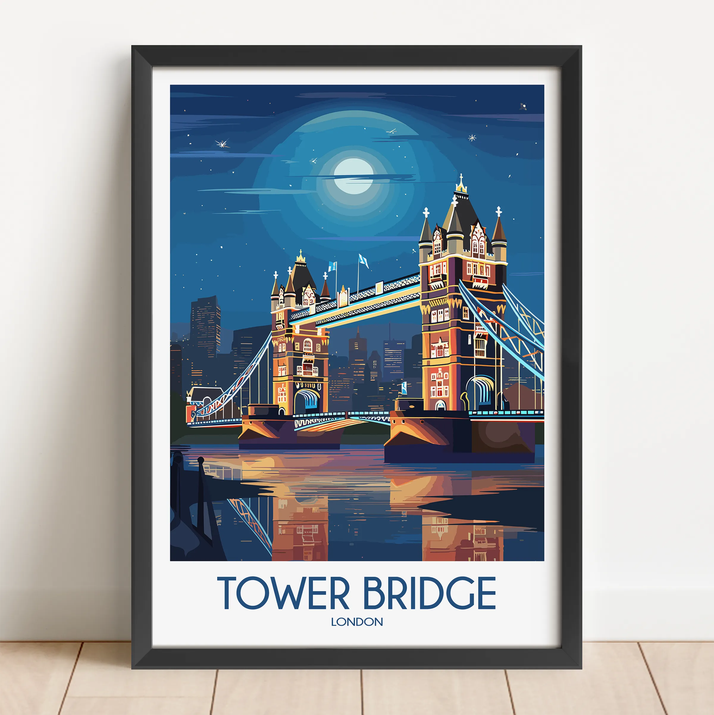Tower Bridge Scenic Landscape Art