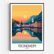 Trondheim Vintage Style Print