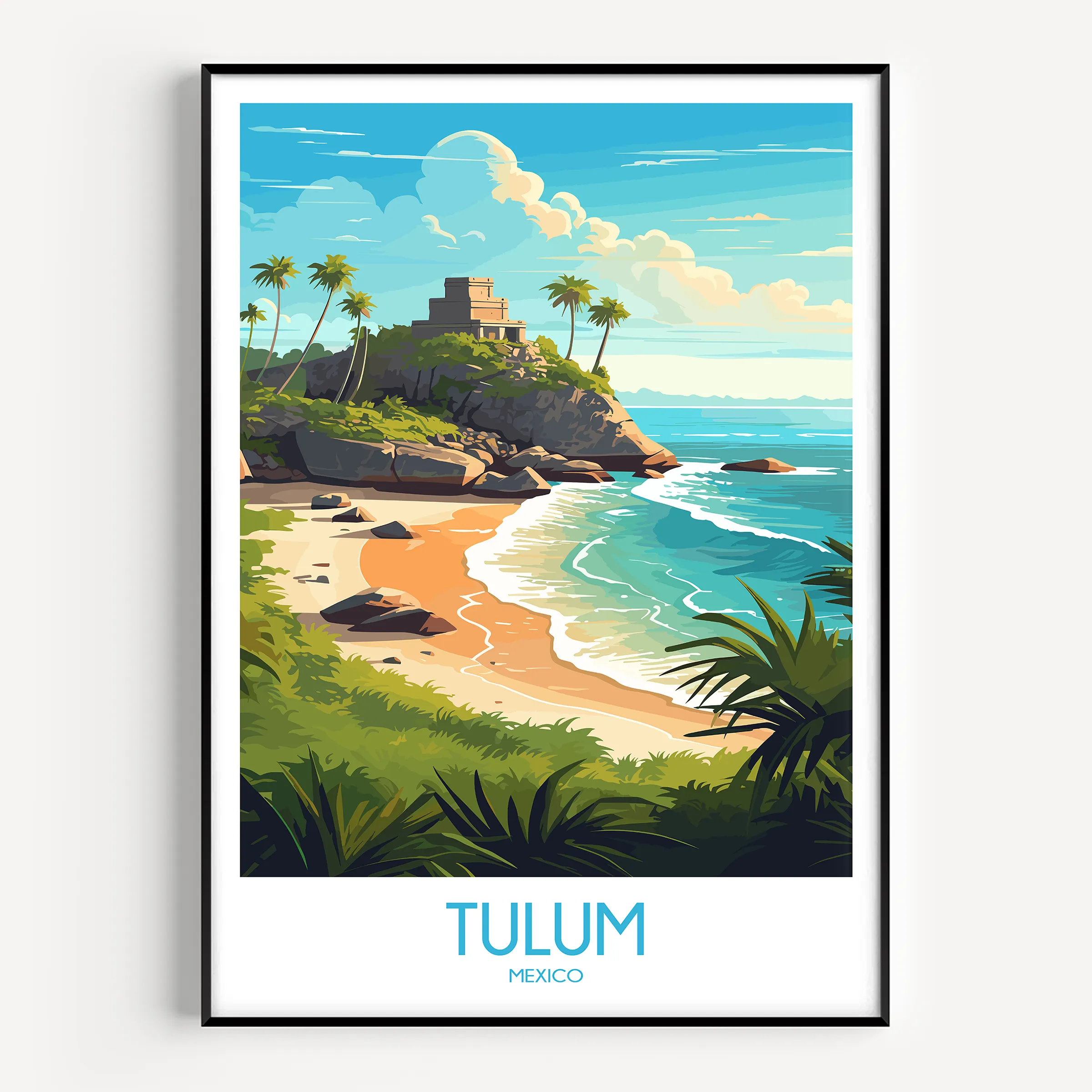 Tulum Retro Travel Illustration