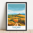 Tuscany Retro Travel Illustration
