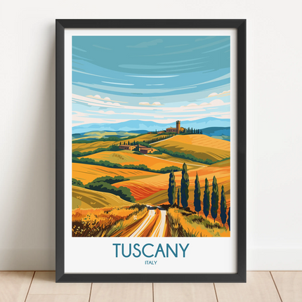 Tuscany Retro Travel Illustration