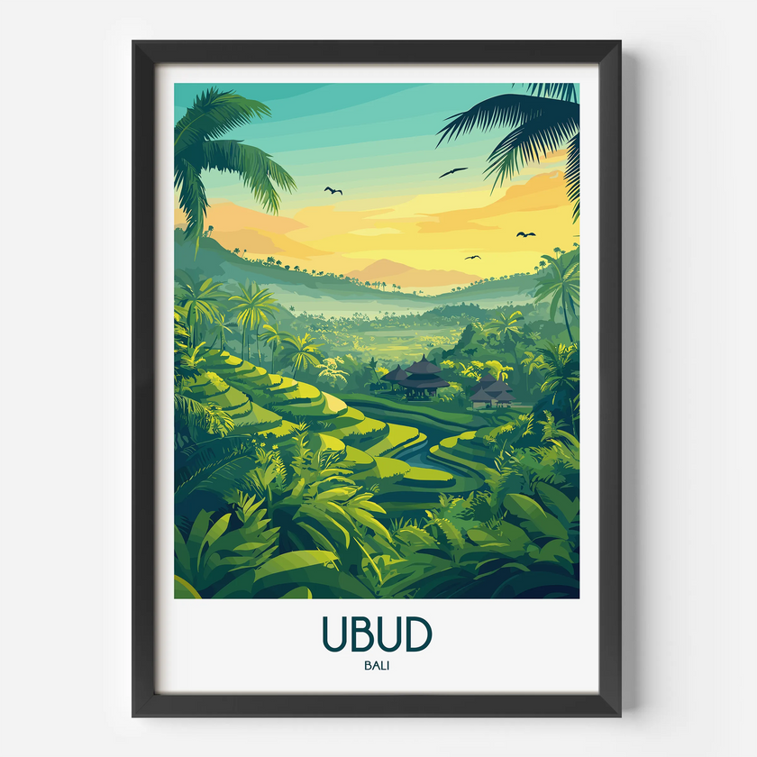 Ubud Modern Travel Poster