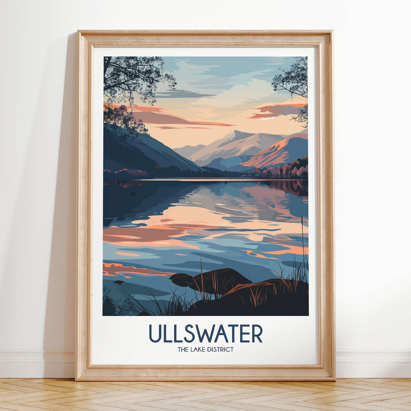 Ullswater Retro Travel Illustration