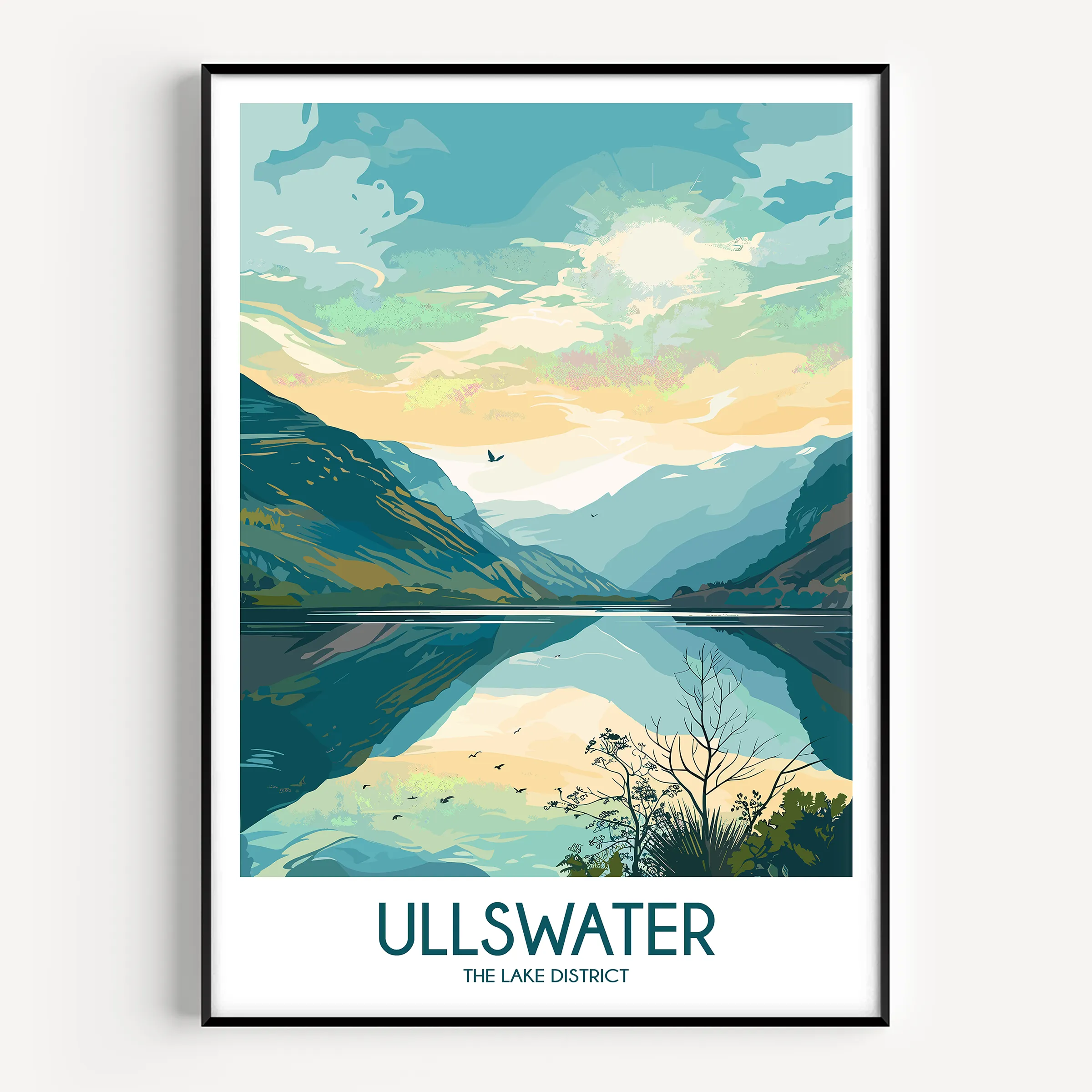 Ullswater Retro Travel Illustration