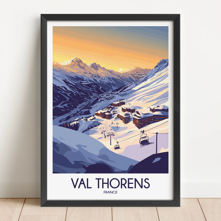 Val Thorens Modern Travel Poster