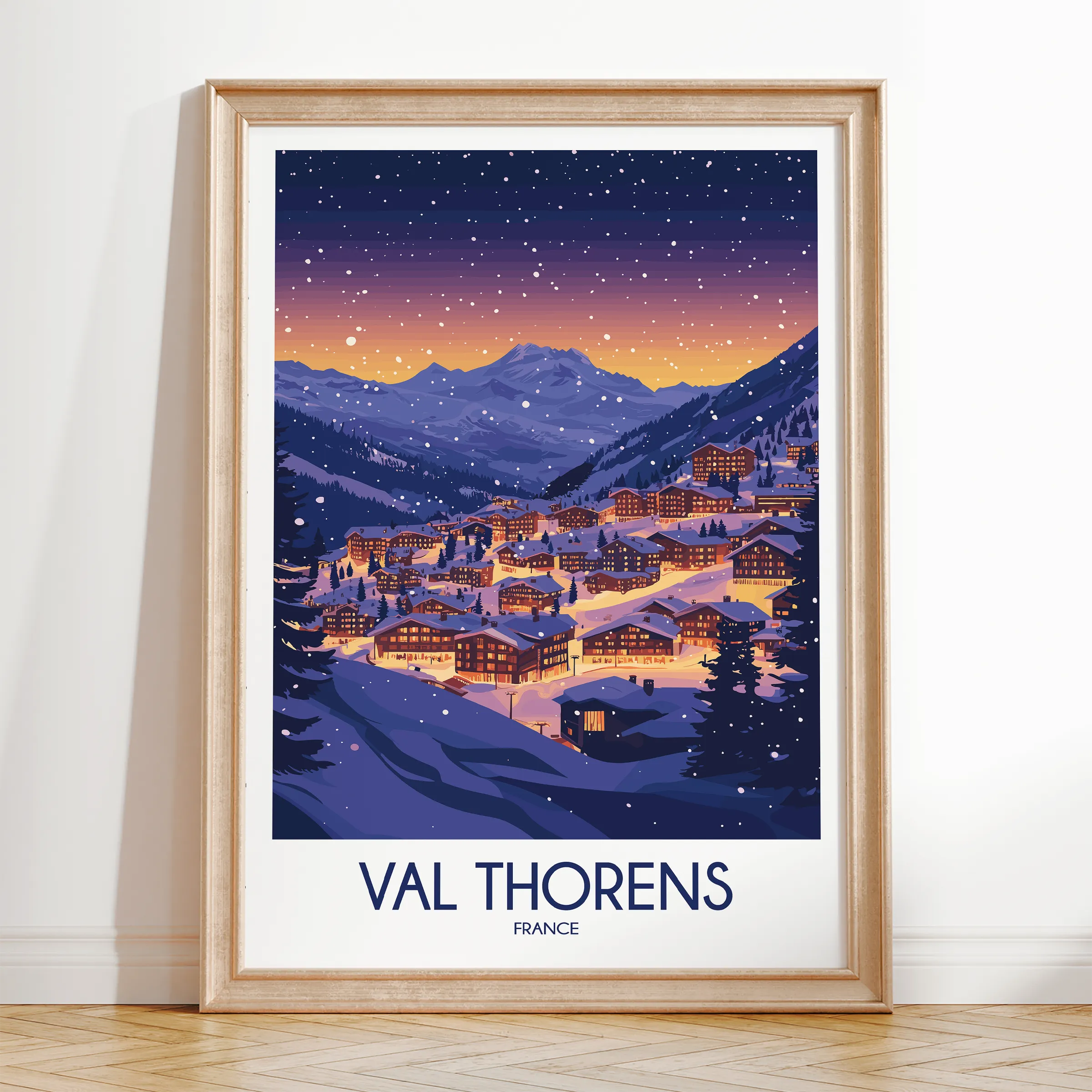 Val Thorens Vintage Style Print