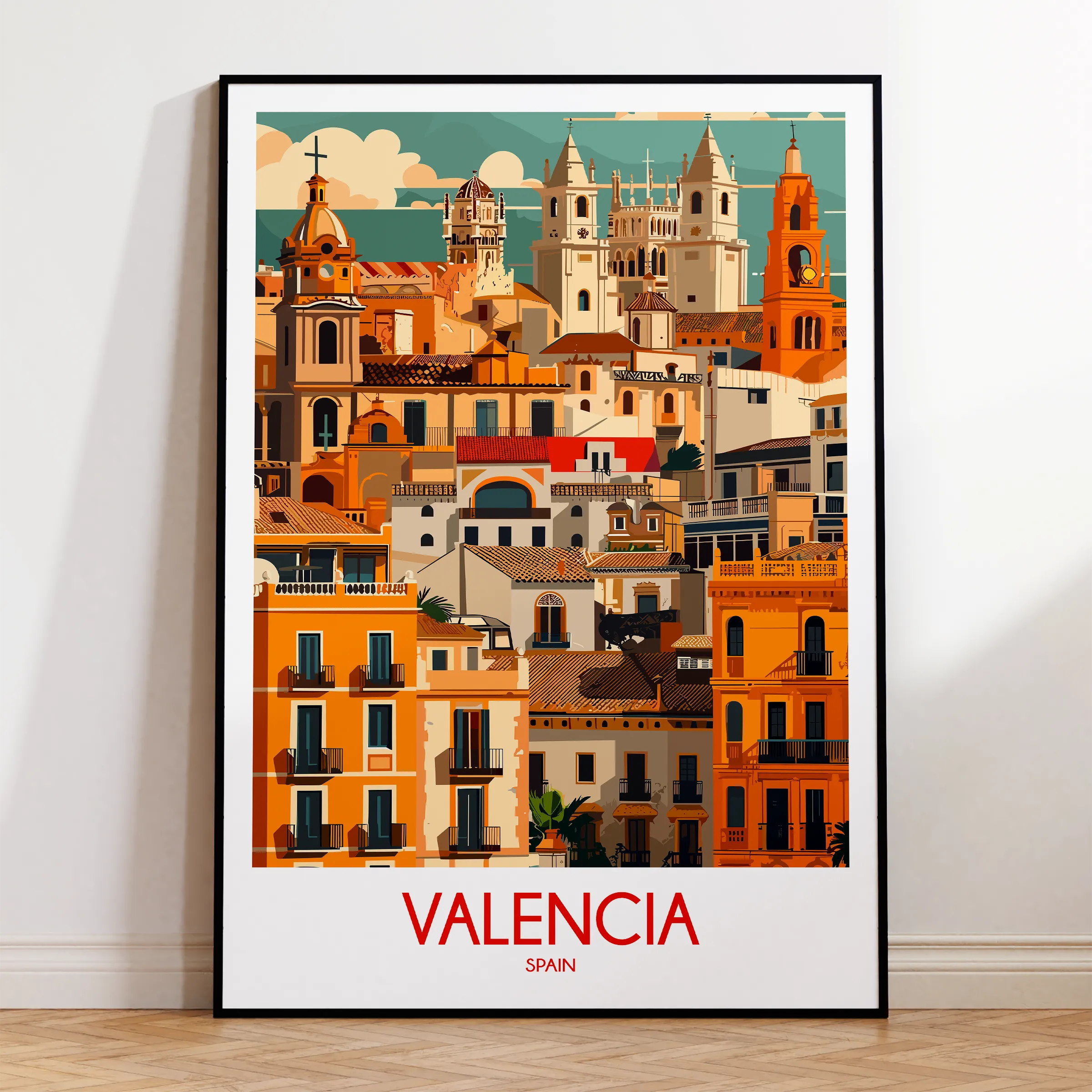 Valencia Modern Travel Poster