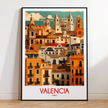 Valencia Modern Travel Poster