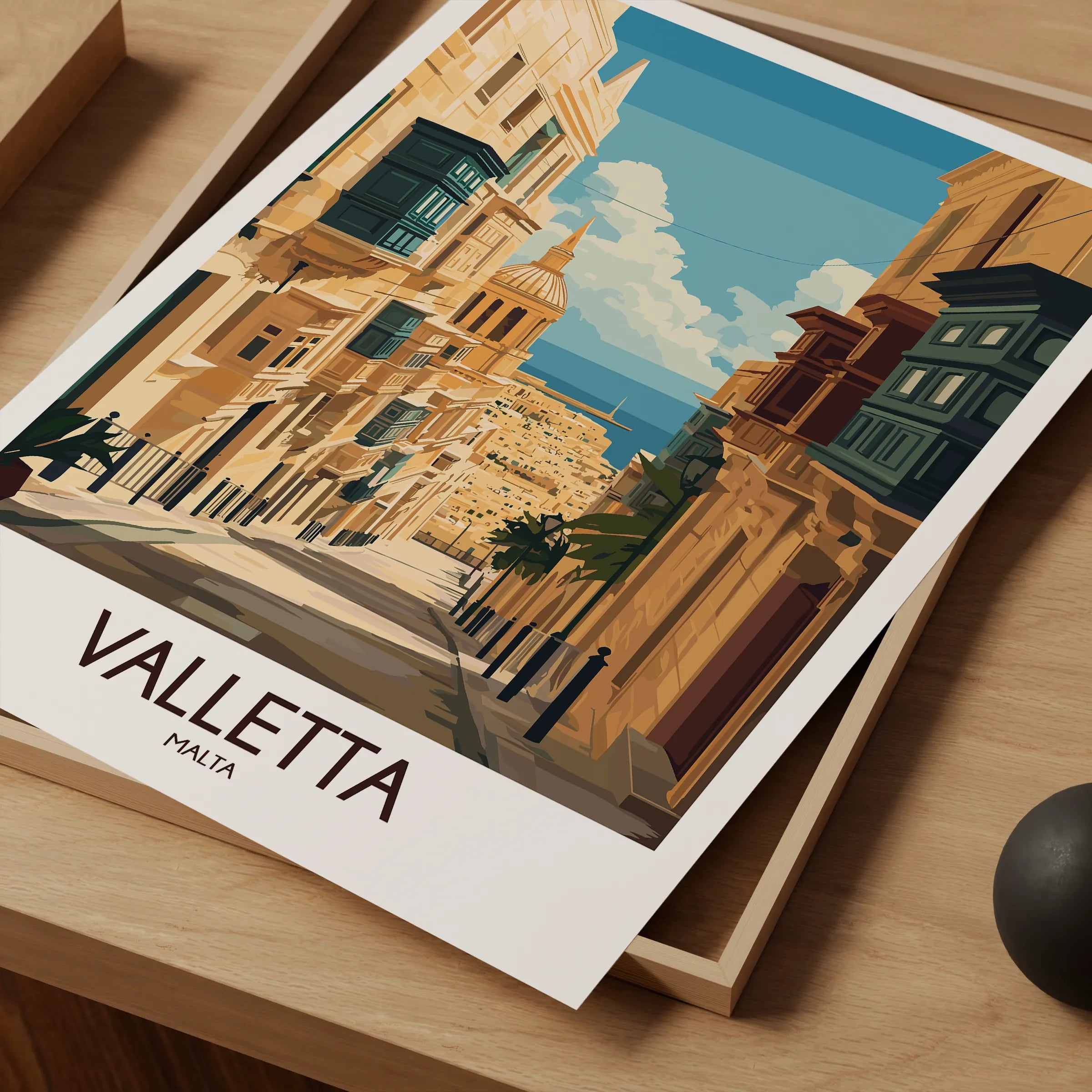 Valletta Modern Travel Poster