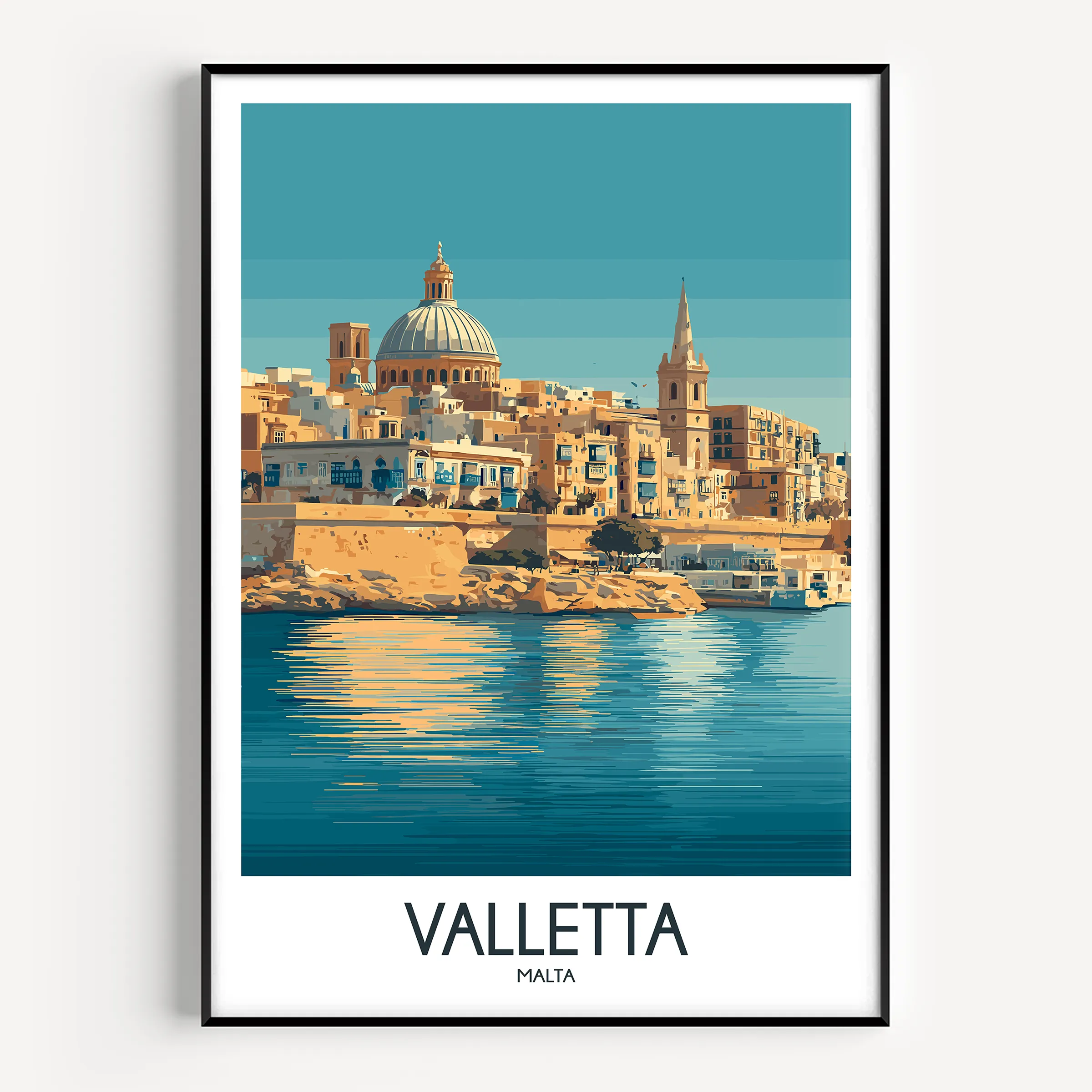 Valletta Modern Travel Poster