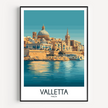 Valletta Modern Travel Poster