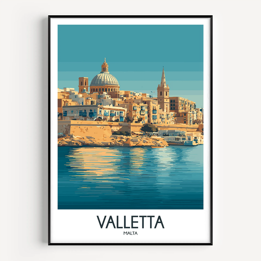 Valletta Modern Travel Poster