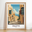 Valletta Retro Travel Illustration