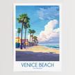 Venice Beach Retro Travel Illustration