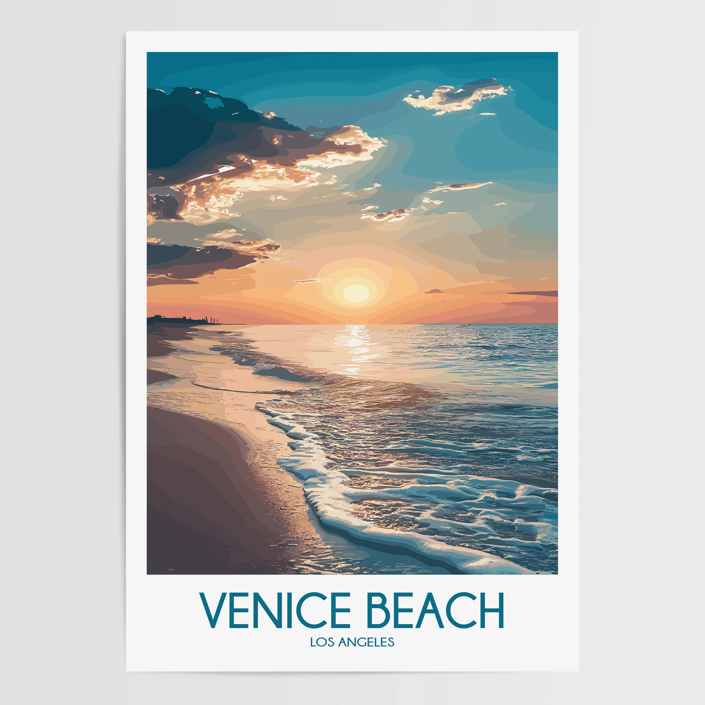 Venice Beach Vintage Style Print