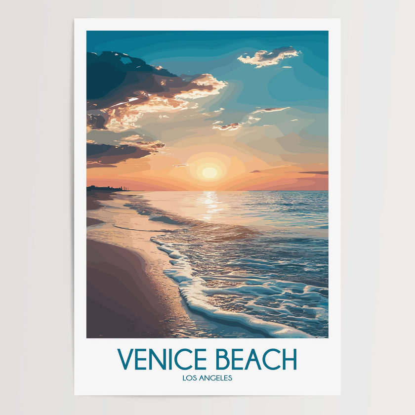 Venice Beach Vintage Style Print