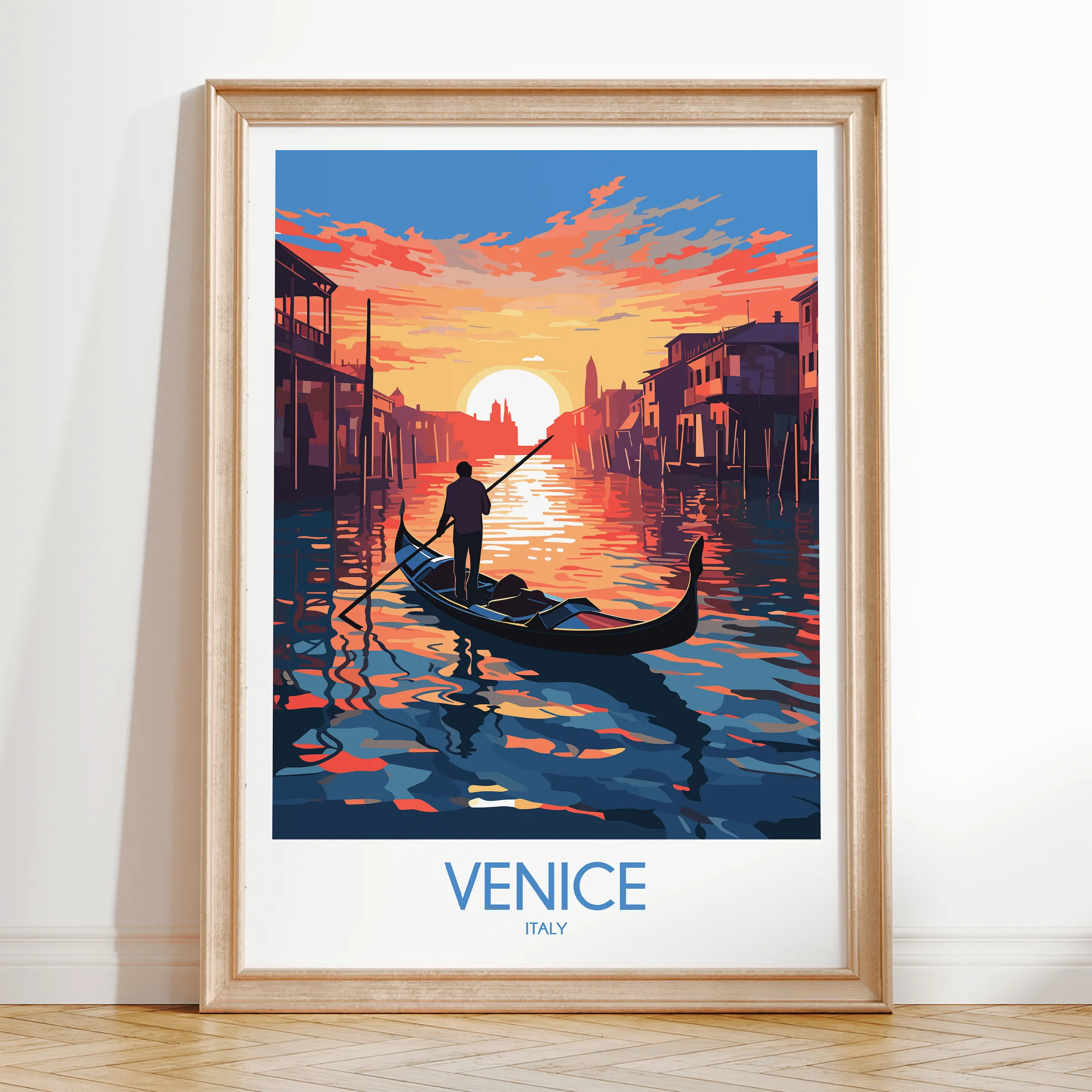 Venice Retro Travel Illustration