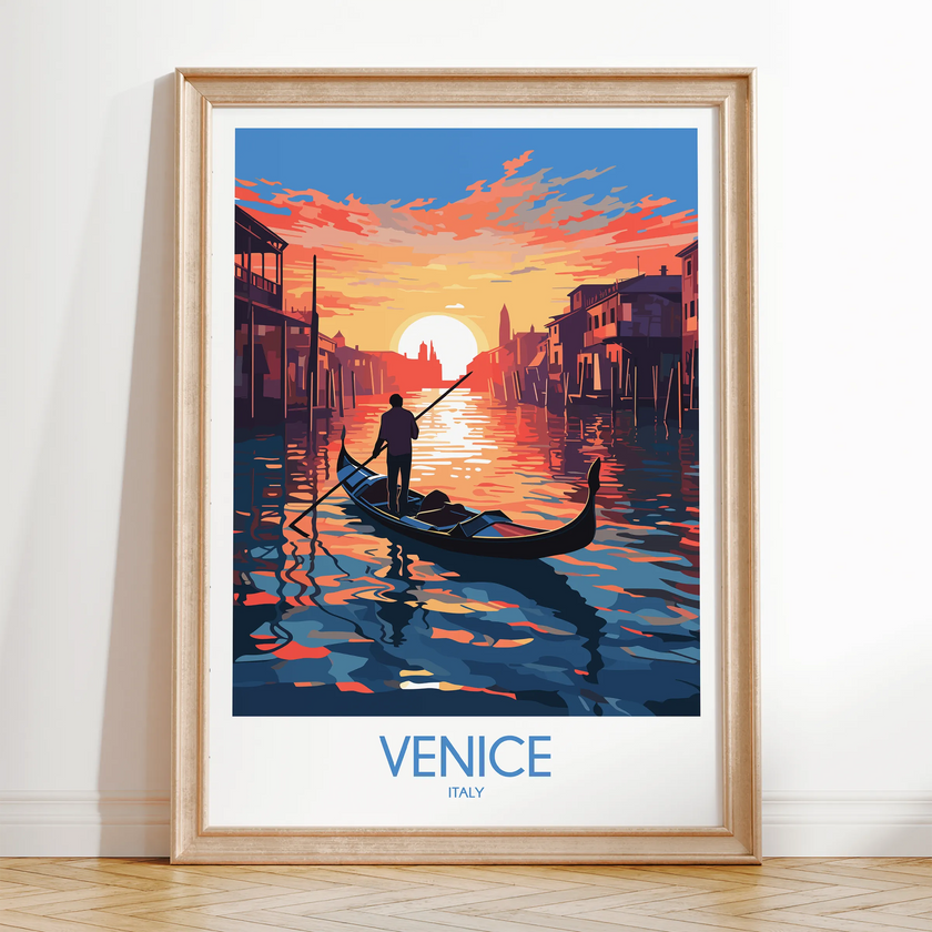 Venice Retro Travel Illustration
