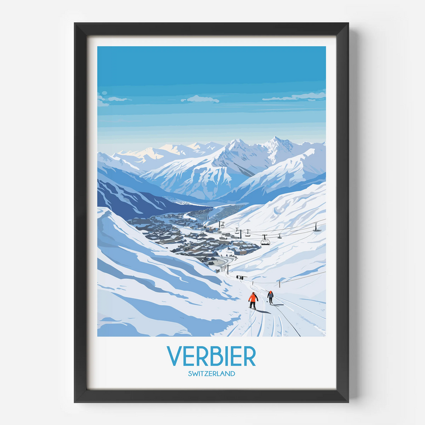 Verbier Modern Travel Poster