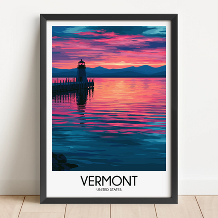 Vermont Retro Travel Illustration