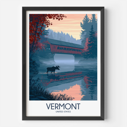 Vermont Vintage Style Print