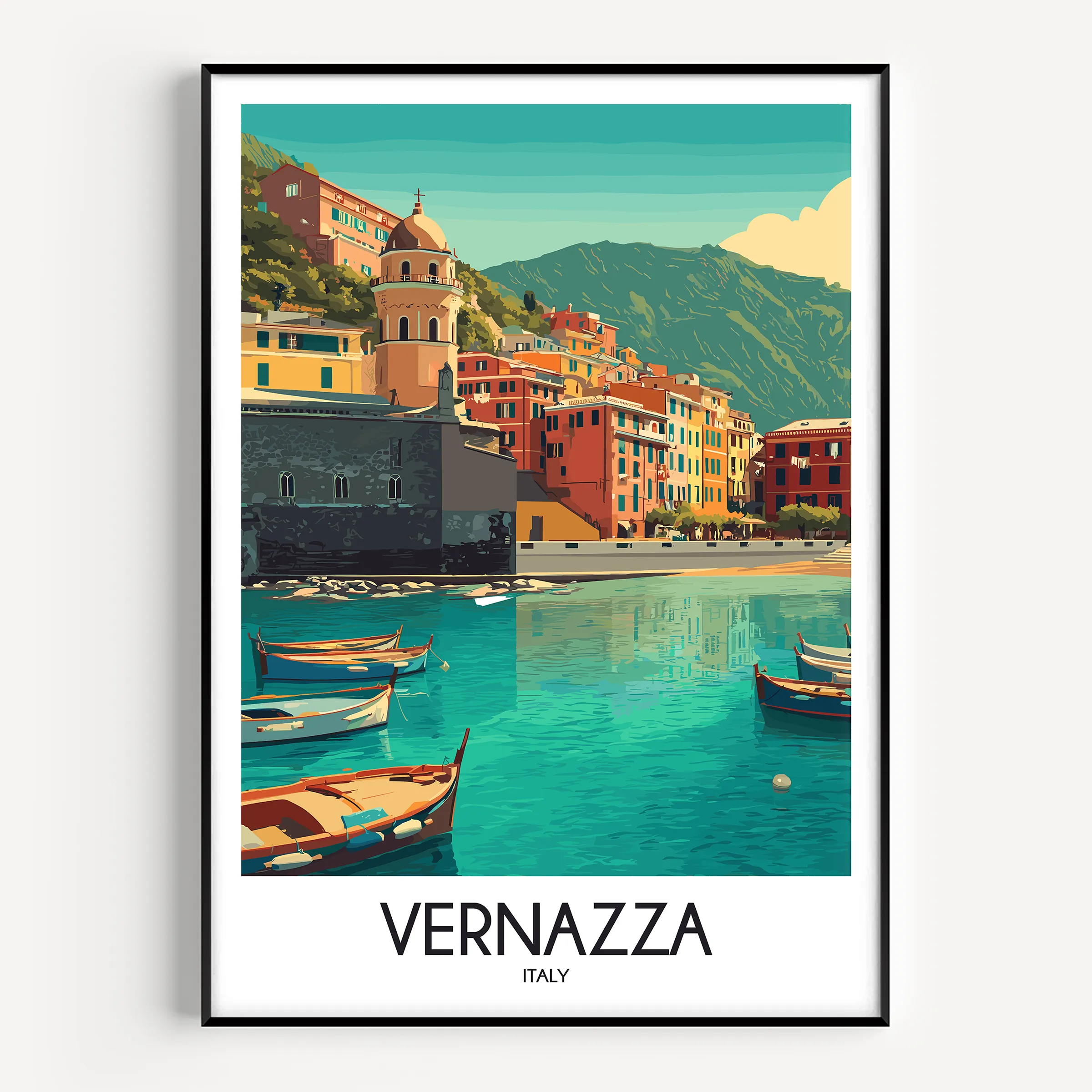 Vernazza Scenic Landscape Art