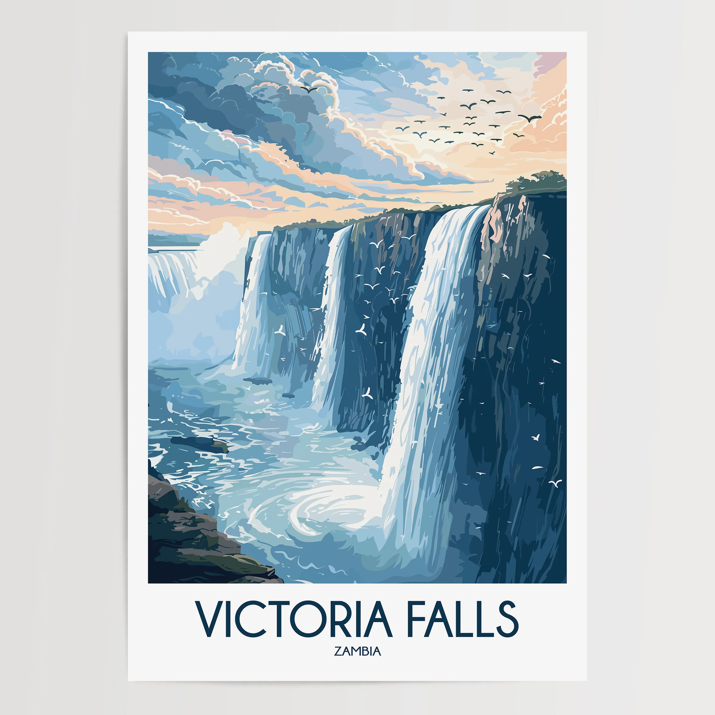 Victoria Falls Minimalist Wall Art