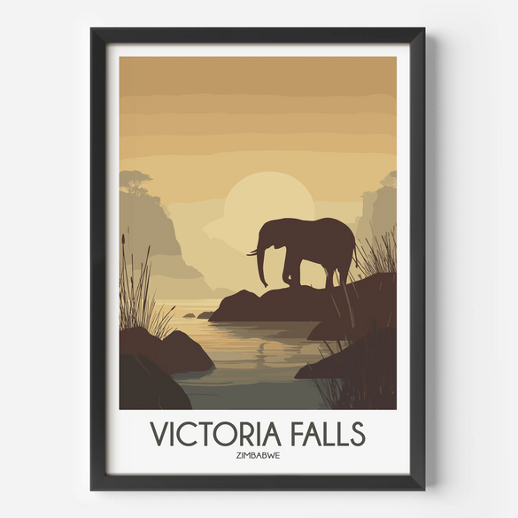 Victoria Falls Minimalist Wall Art
