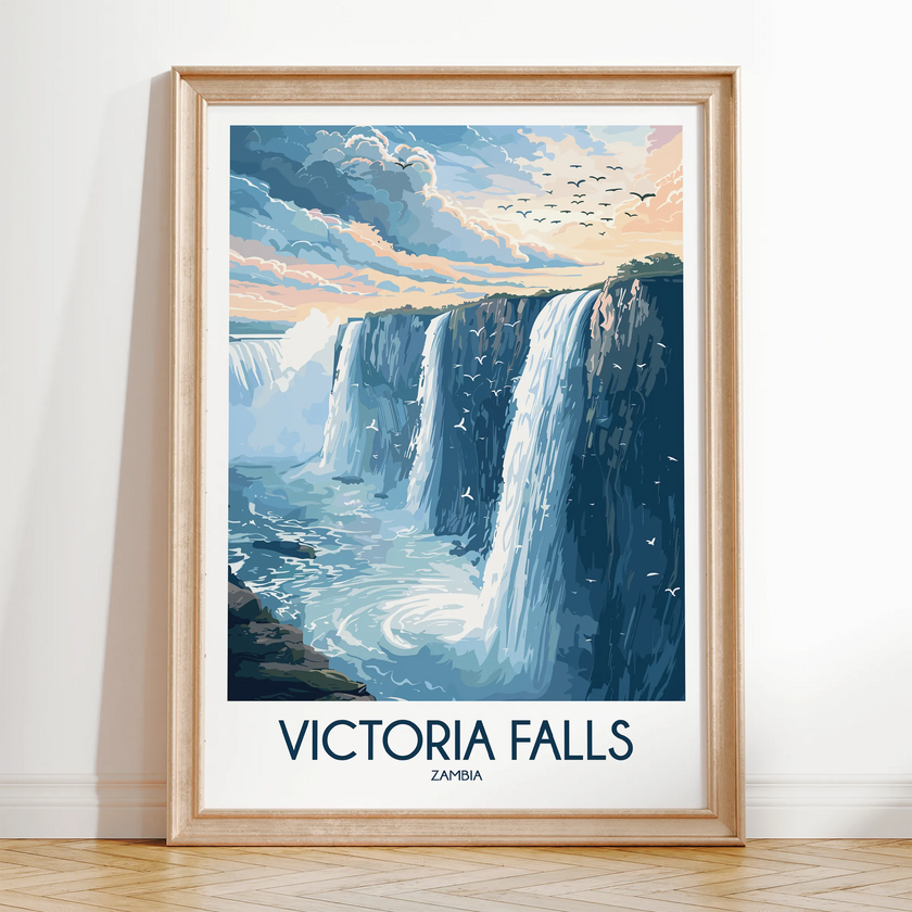 Victoria Falls Vintage Style Print