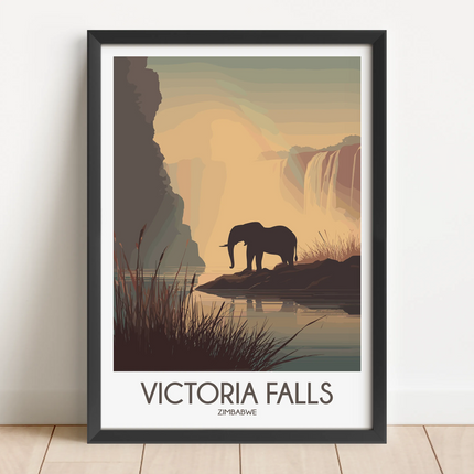 Victoria Falls Vintage Style Print