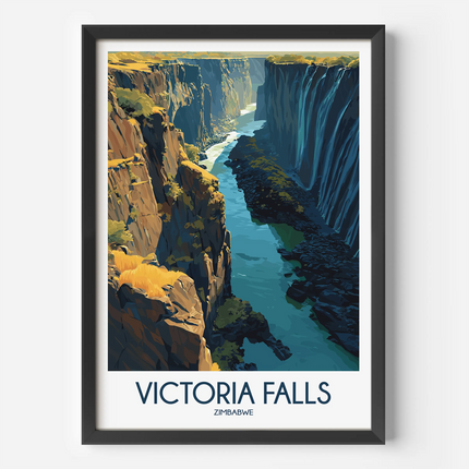 Victoria Falls Vintage Style Print