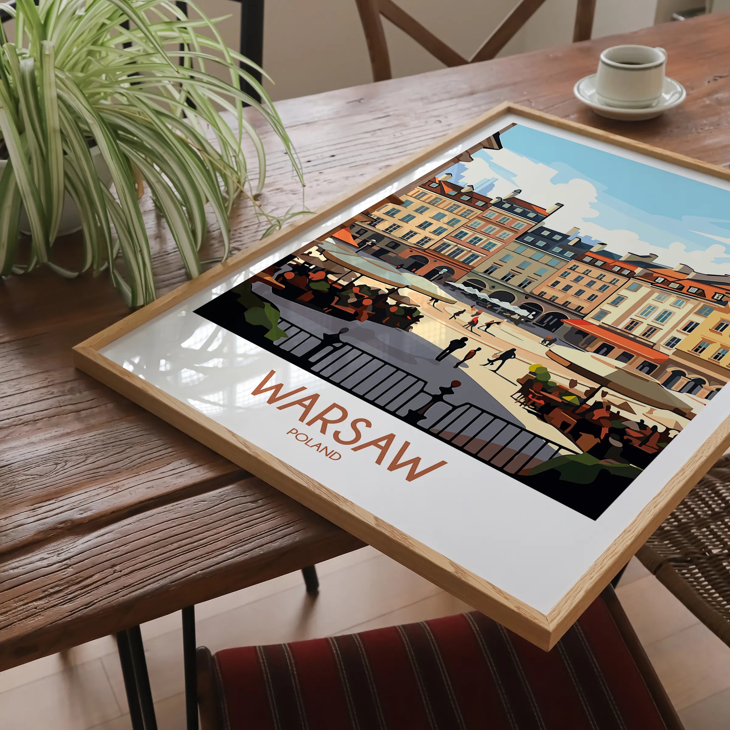 Warsaw Modern Travel Poster