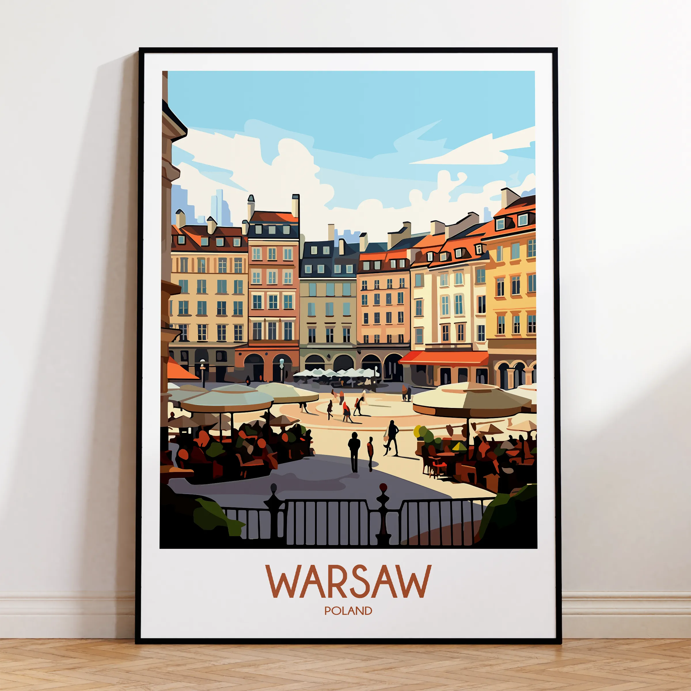 Warsaw Retro Travel Illustration